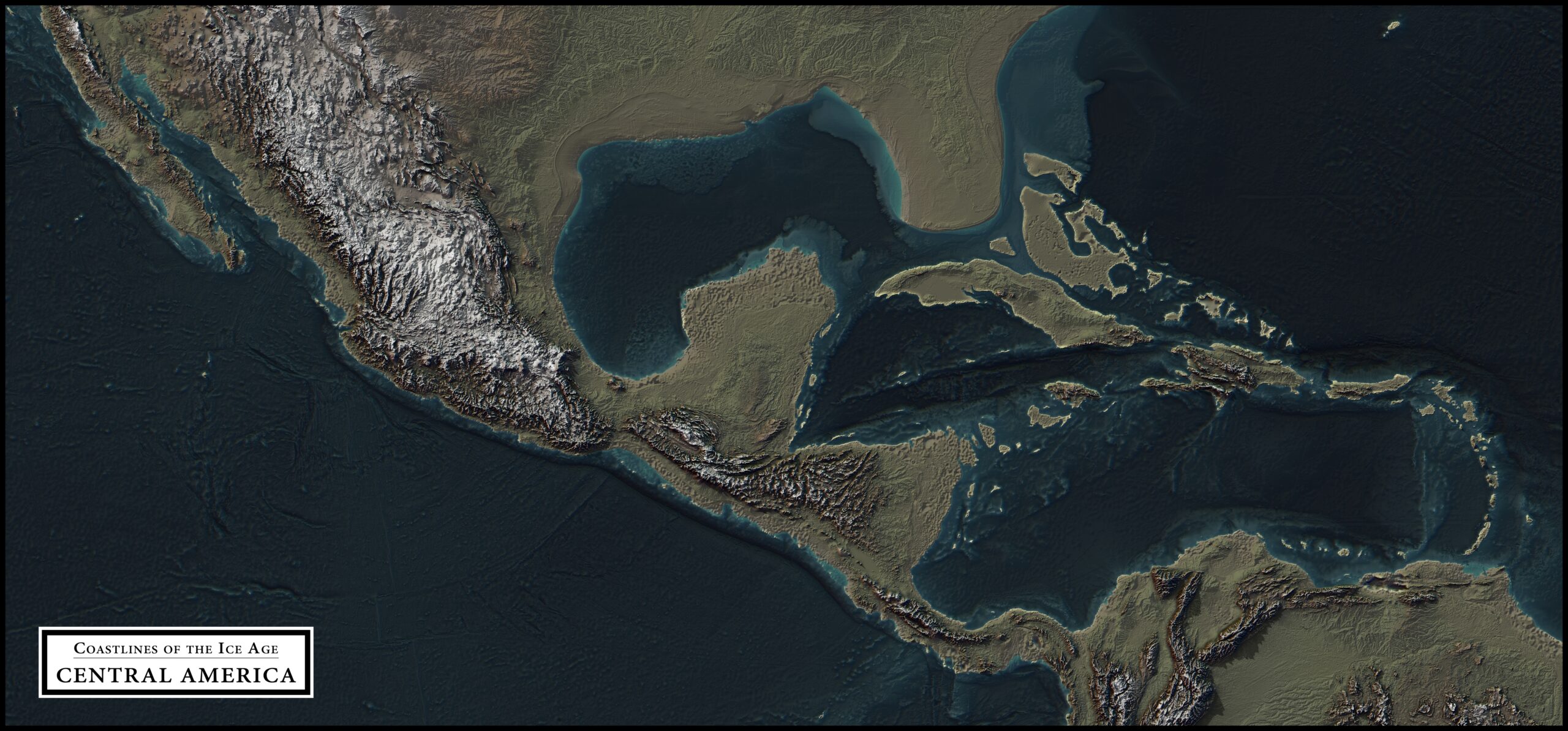 coastlines of the ice age central america