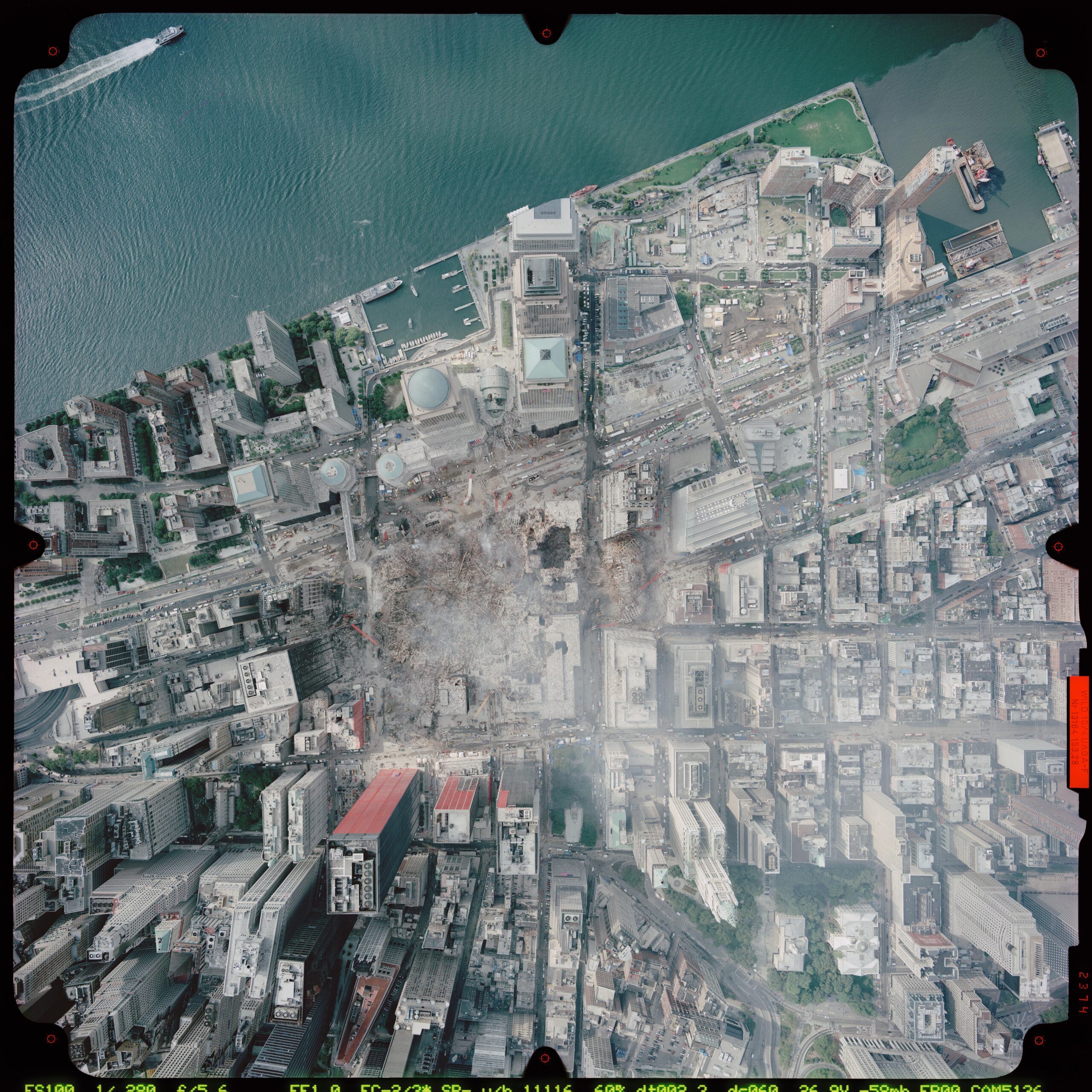 Extremely Detailed Aerial Photo of 9/11 Aftermath 1 noaa satellite image from 911 aftermath scaled