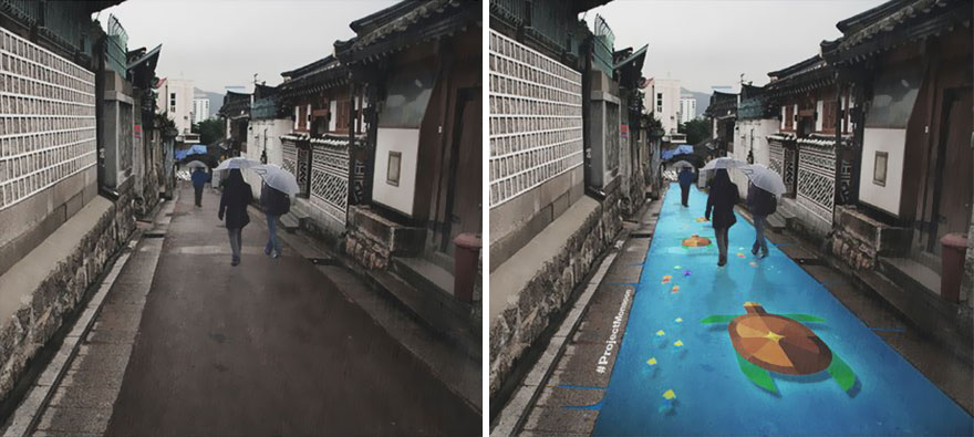 Amazing Street Murals Only Become Visible When It Rains 4 street murals rain south korea 4