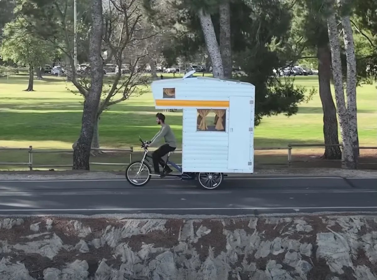 Camper Bike: The Viral Home On Three Wheels Has Now Been Created for Real! 6 camper bike rv journey 7