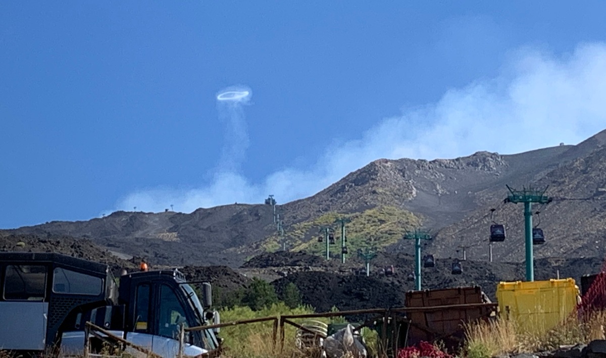 Mount Etna Blows Rings Like an Able Smoker and We've Just Found Out What They Are and How They Form 2 etna puff smoke rings vapor 2
