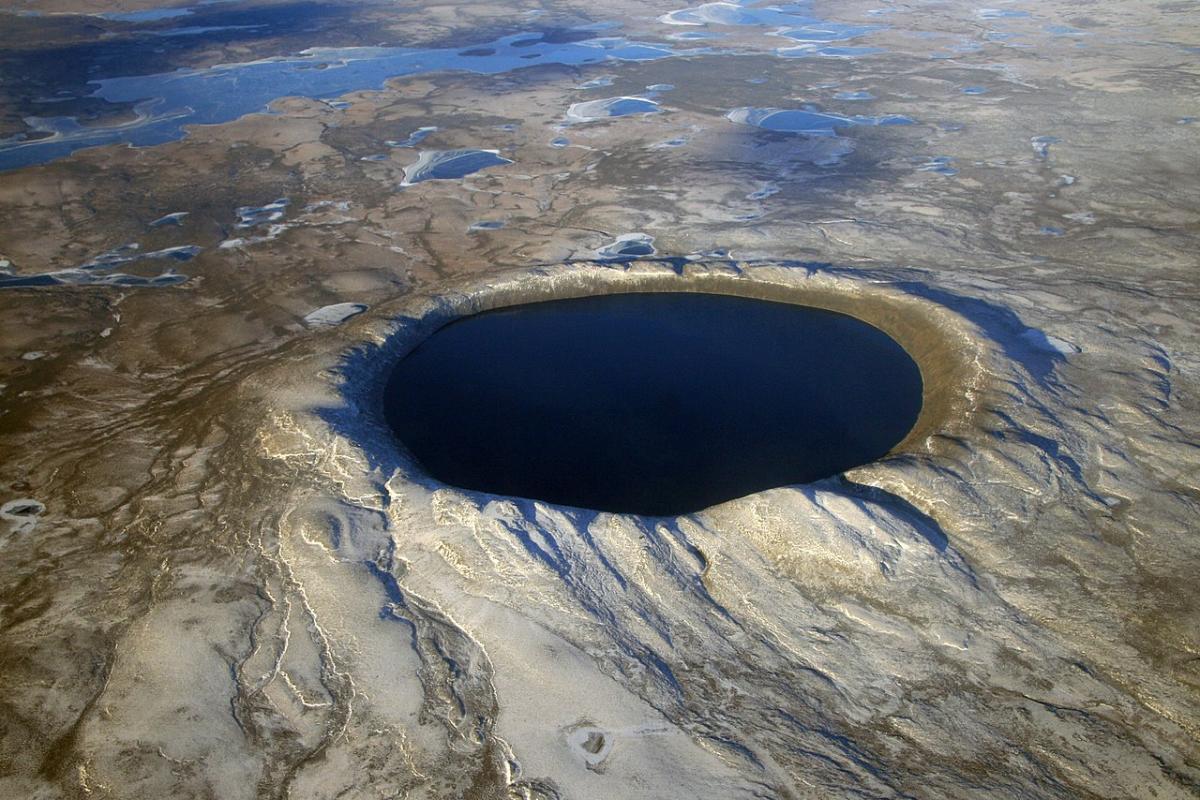 pingualuit crater lake aerial